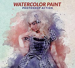 极品PS动作－水彩画像(含高清视频教程)：Watercolor Paint Photoshop Action